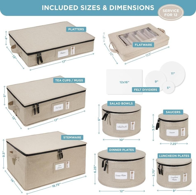 Hard Shell China Storage Containers 8-Piece Set Moving Boxes for Dinnerware, ... gallery