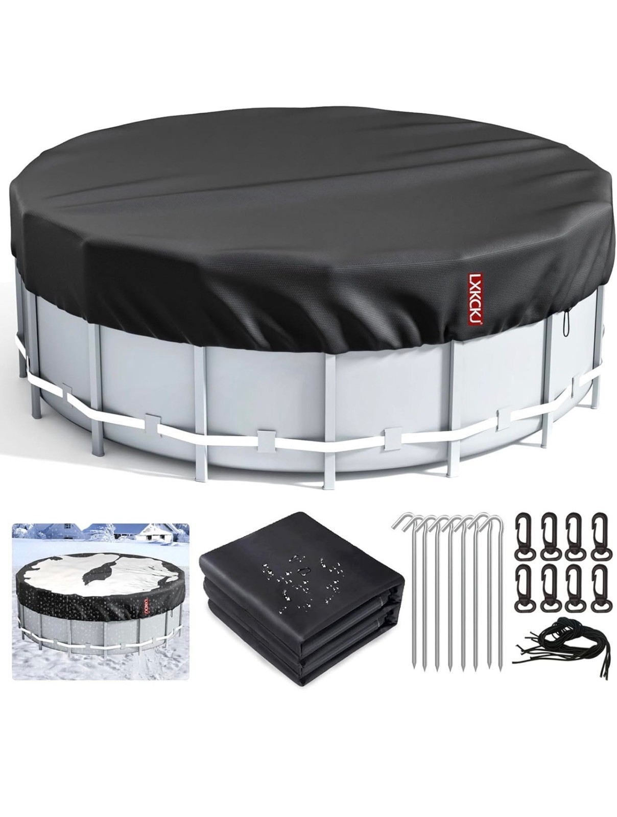 21 Ft Round Pool Cover, Winter Covers for Above Ground Pool, Winter Pool gallery