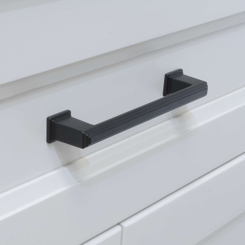 Square Matte Black Solid Cabinet Handles Pulls Kitchen Bathroom Modern Style gallery