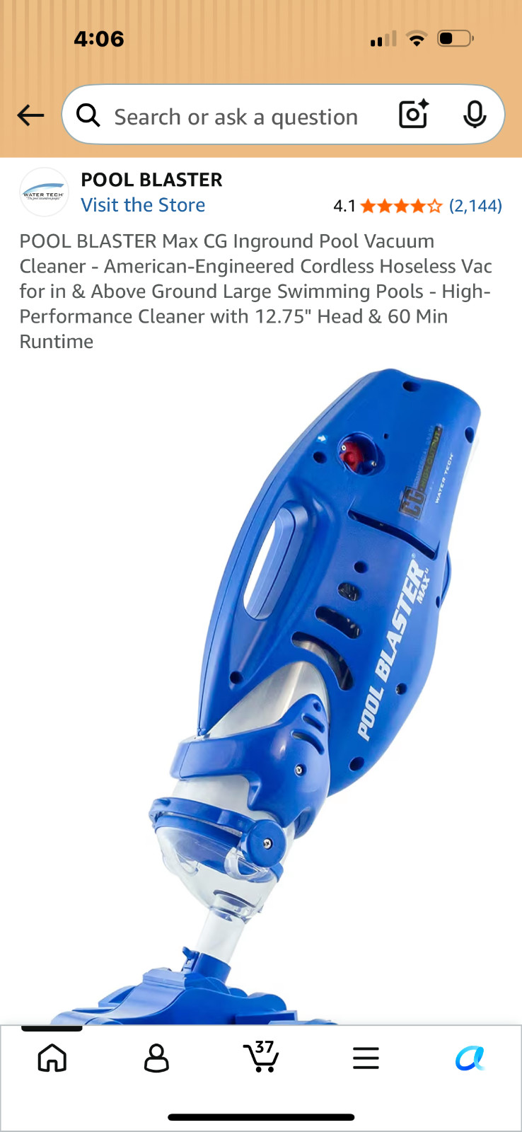 POOL BLASTER Max Li CG Pool Vacuum Cleaner - American-Engineered Cordless gallery