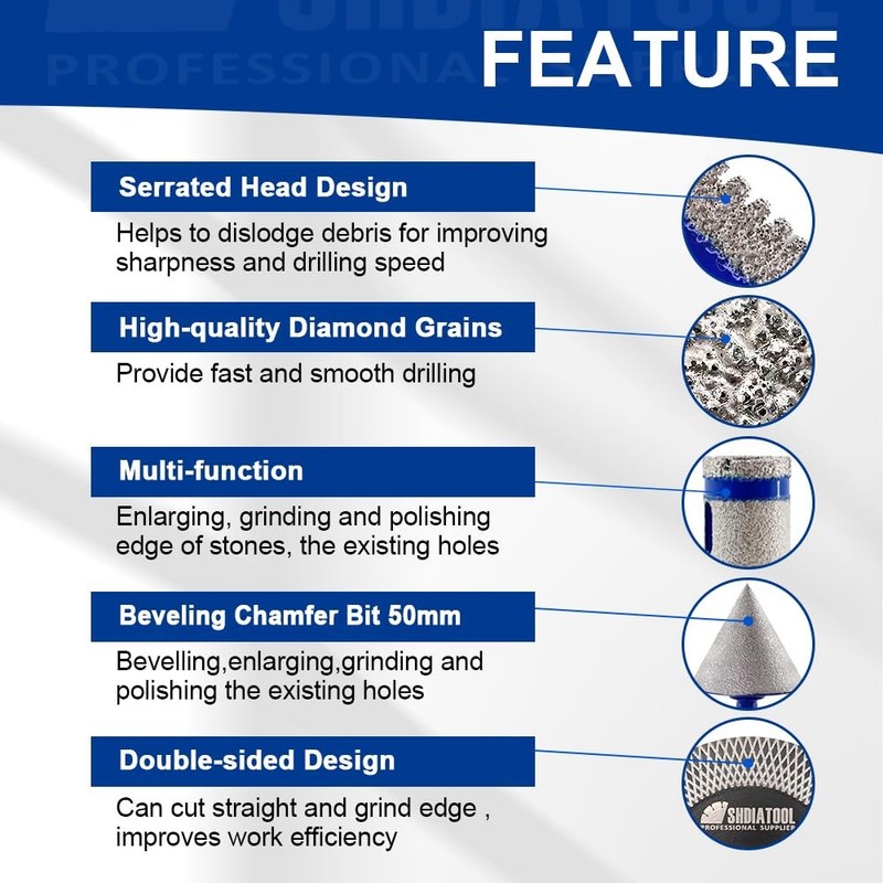 SHDIATOOL Diamond Drill Bits Kit - Core Bits Hole Saw Sets,Mould Guide gallery