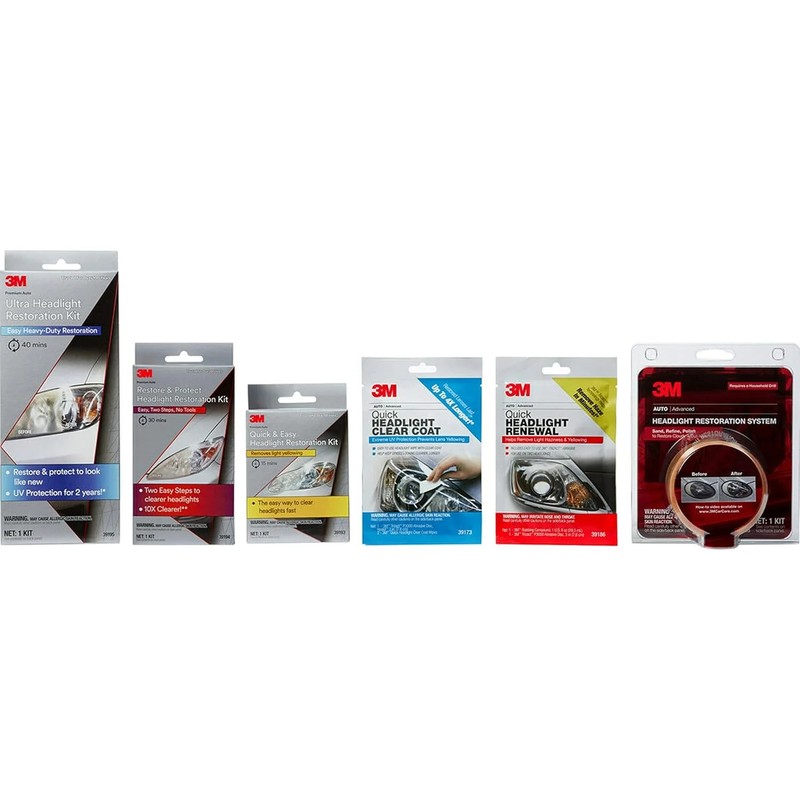 3M Quick and Easy Headlight Restoration Kit, Removes Light Yellowing in 15-Minut gallery