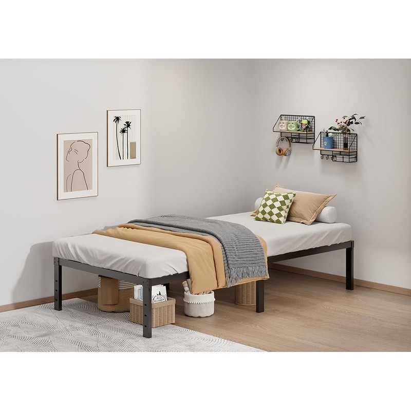 Metal Bed Frame W/ Storage Easy Assembly No Box Spring Needed Squeak Resistant gallery