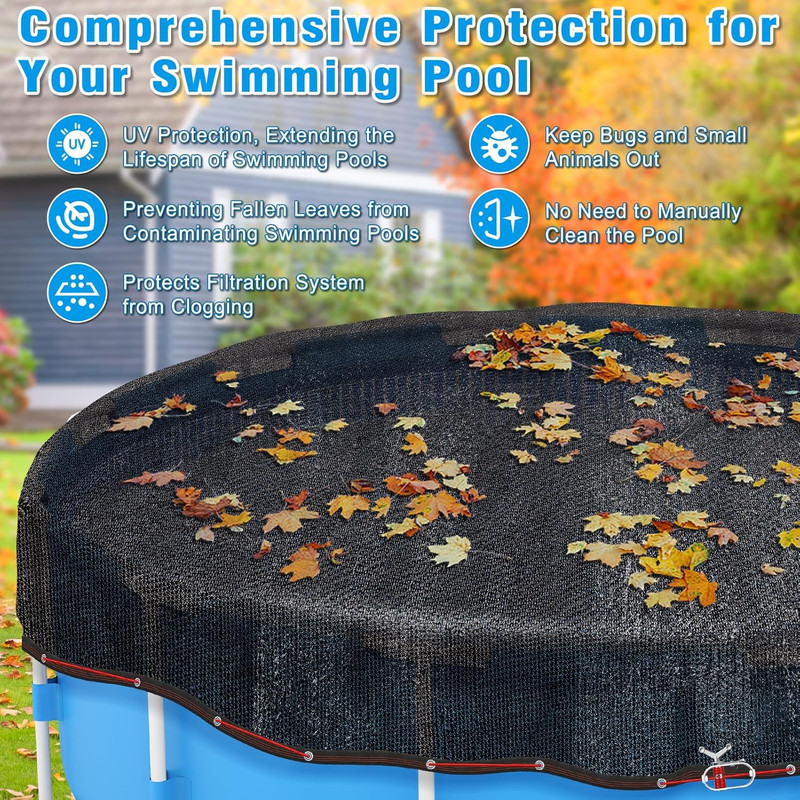 Pool Leaf Net Cover, 20Ft round Leaf Net for above Ground Pool to Catching Leave gallery