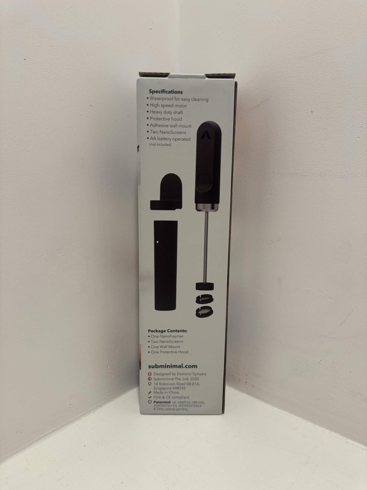 Subminimal NanoFoamer V2 Handheld Milk Frother, AA Battery, Black Stainless gallery