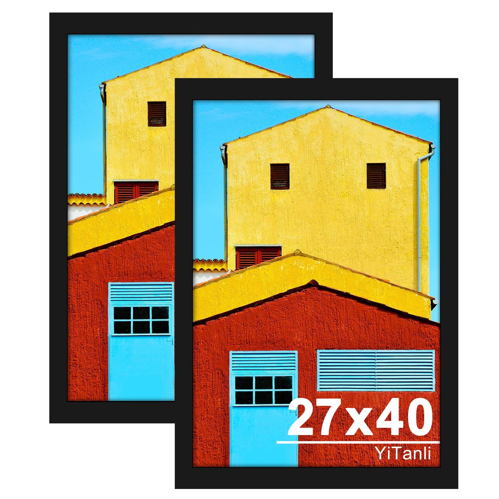 27x40 Inch Poster Frame 2 Pack, Engineered Wood Black Large Picture Frame for... gallery
