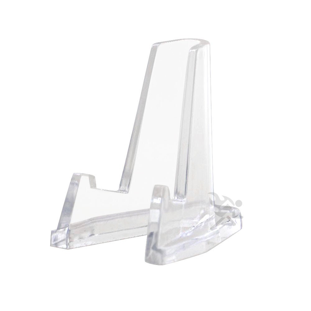 Coin Capsule Display Stand Deluxe Easels with 1/4" Shelf, Clear 100 Pack gallery