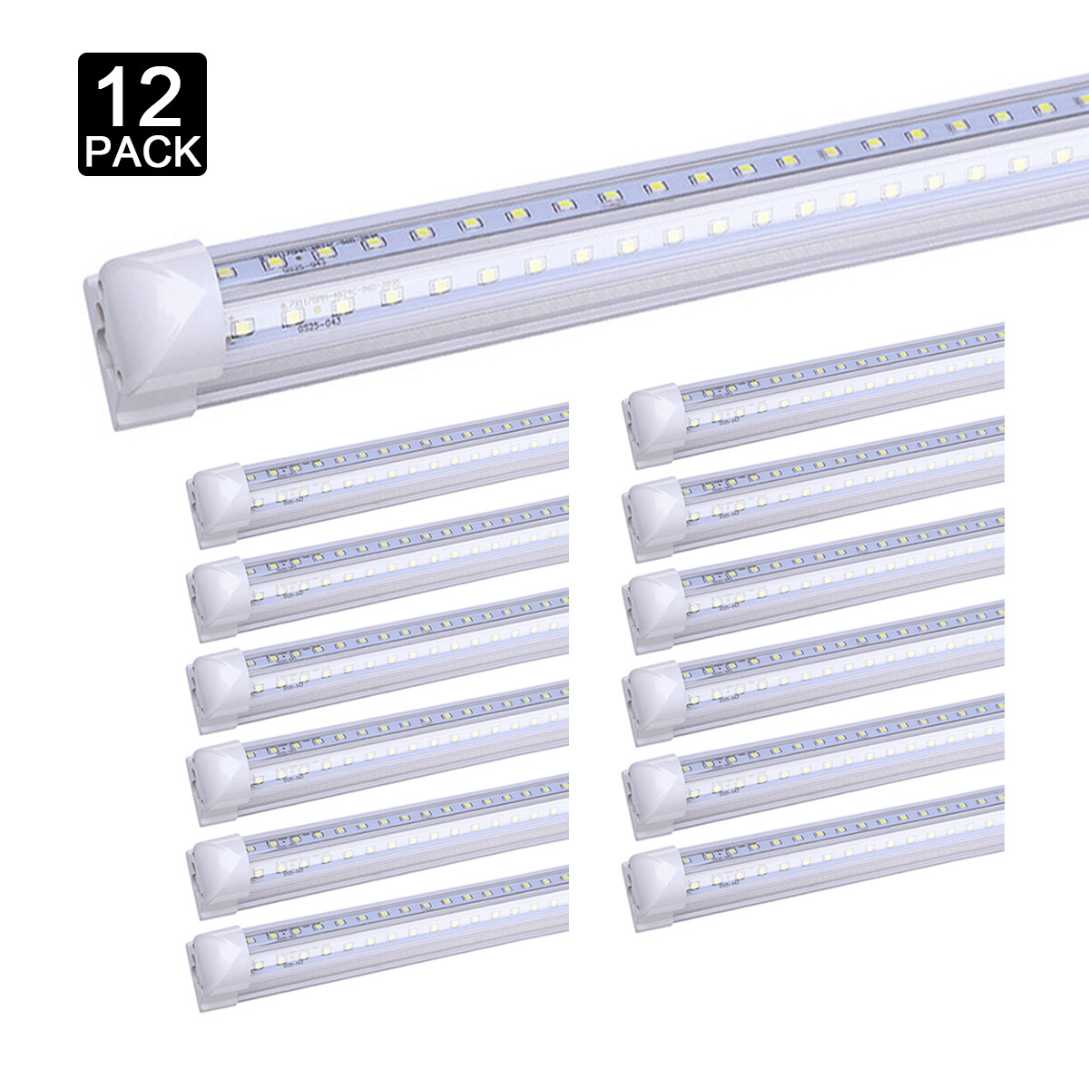 12Pack 8' Led Shop Light Fixture 72W 8FT Integrated Led Tube Light Bulbs 6000K gallery