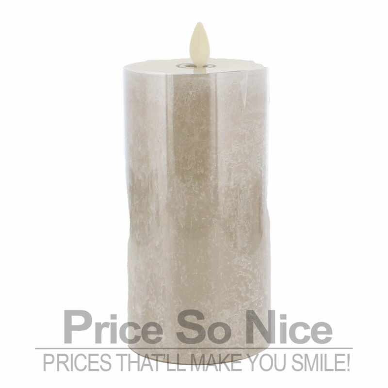 POTTERY BARN FLICKERING FLAMELESS PILLAR CANDLE - DOVE- 3X6" gallery