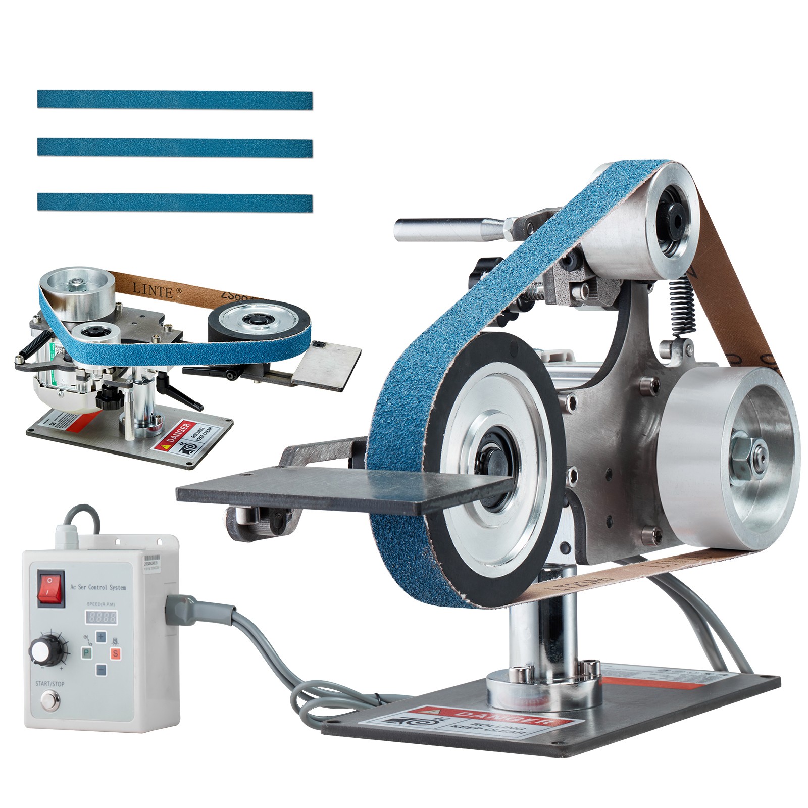 Belt Grinder Sander 30 x 1-Inch Variable Speed with VFD 2 Grinding Moulds gallery