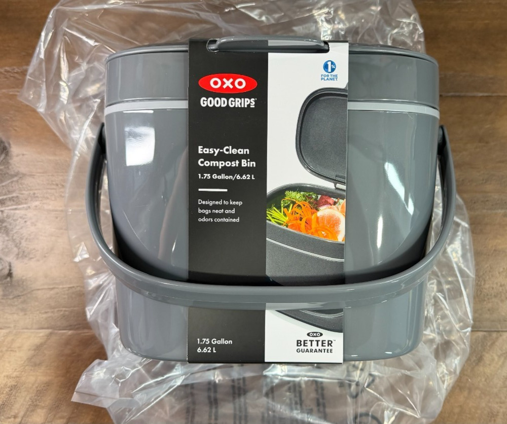 OXO Good Grips Kitchen Easy-Clean Compost Bin, 1.75-Gallon, Charcoal gallery