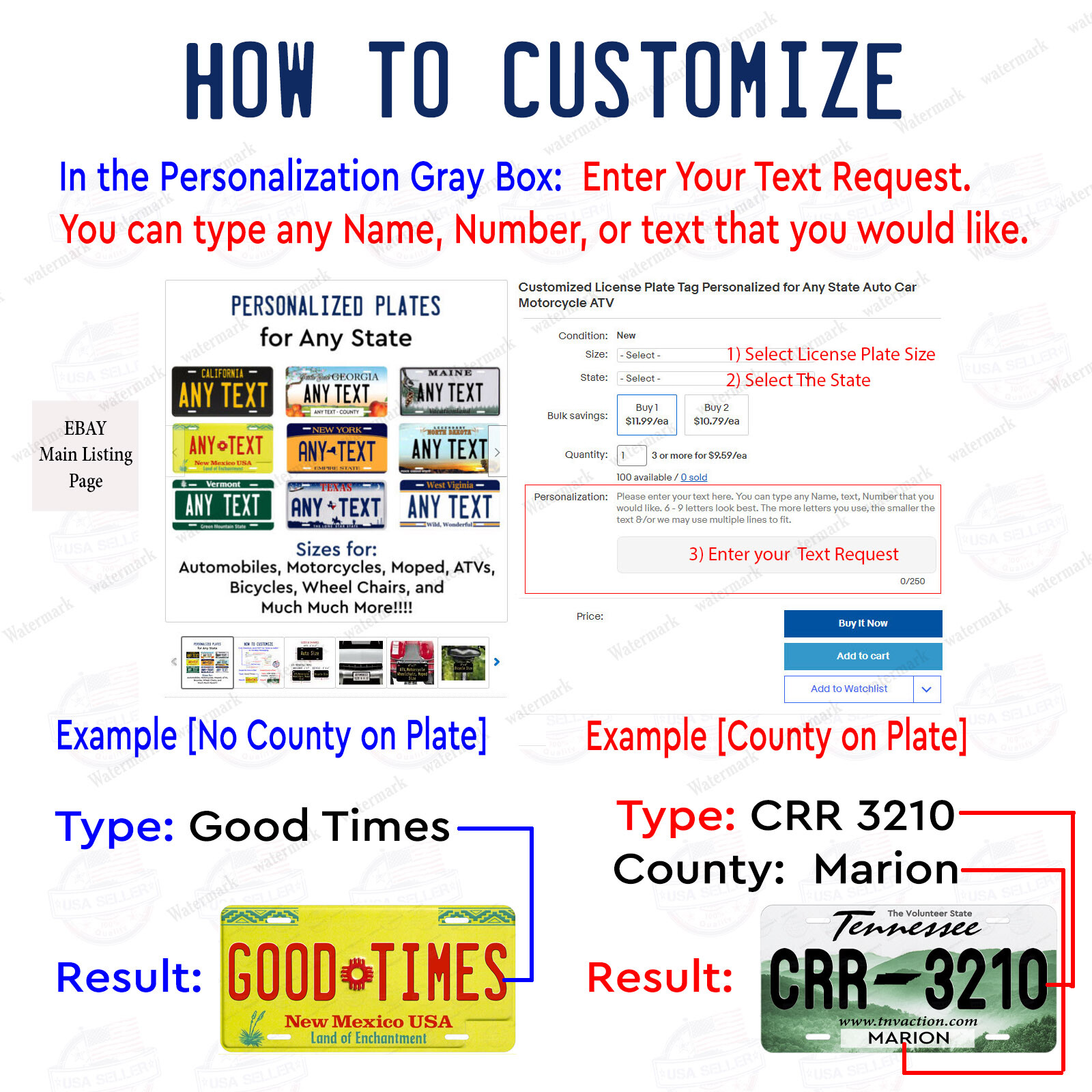 Personalize License Plate Tag Personalized for Any State Auto Car Motorcycle ATV gallery