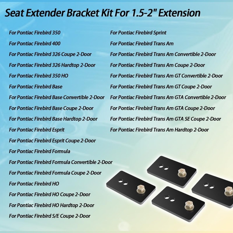 Seat Relocation Brackets/Seat Relocation Brackets Kit Compatible with 1967-2002 gallery