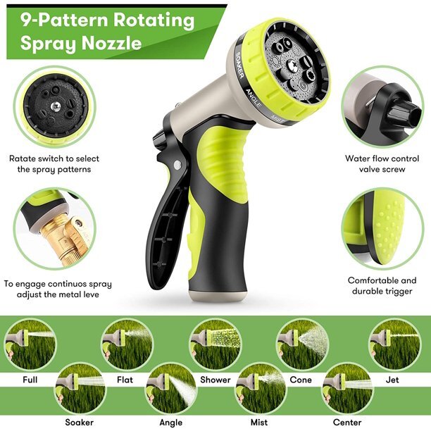 SUGIFT 50 FT Expandable Garden Hose with 9 Function Hose Nozzle, Anti-Kink Flexi gallery