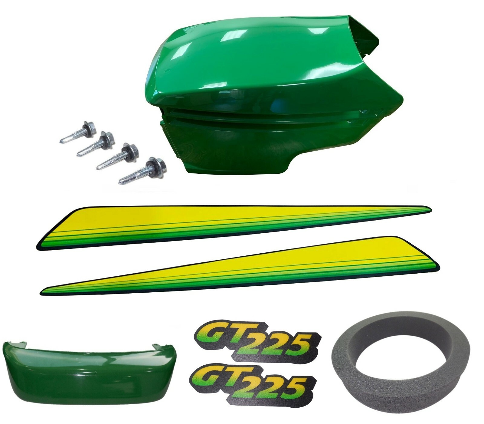 New Upper & Lower Hood/Bumper/LH&RH Stickers Fits John Deere GT225 UP S/N gallery