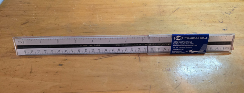 ALVIN 241B - Bamboo Engineer Triangular Scale - NIB gallery