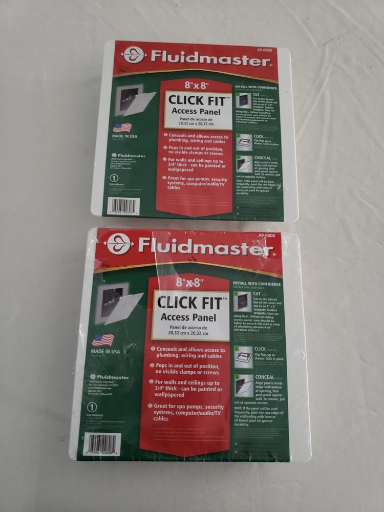 (2) Fluidmaster Access Panel 8x8”, (AP-0808) NEW, Sealed