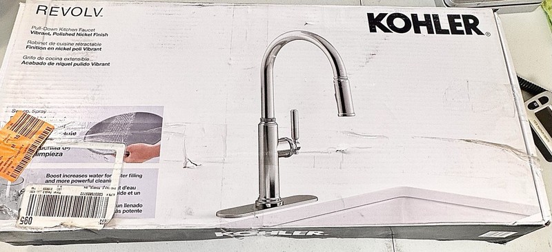 KOHLER Revolv 1 Handle Pull Down Sprayer Kitchen Faucet Vibrant Polished Nickel gallery