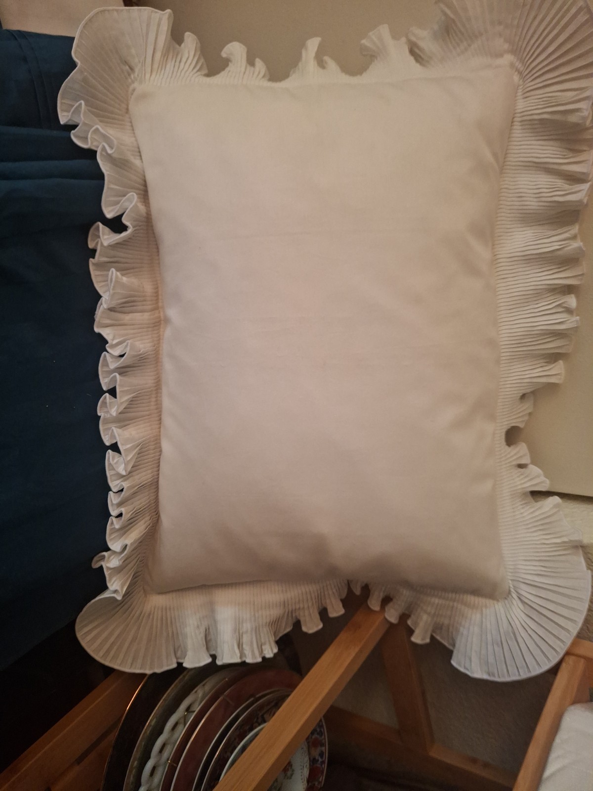 Traditions Plisse White Ruffled Boudior Sham Feather Insert gallery