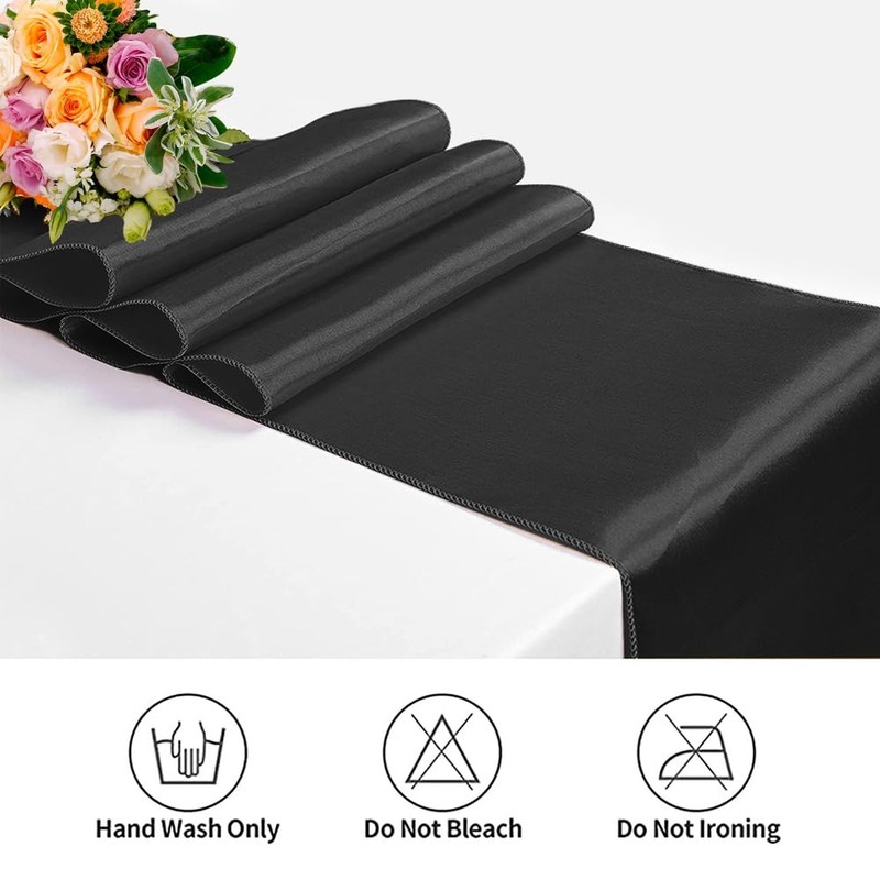 12 Pack Satin Table Runner 12 x 108 Inch Long Satin Table Runners for Wedding... gallery