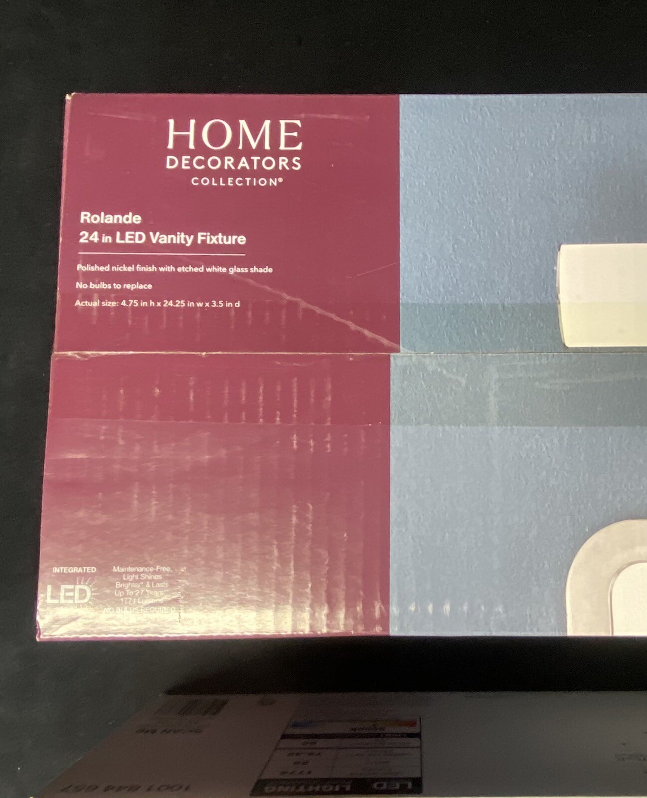 HOME DECORATORS 24” POLISHED NICKEL ROLANDE 23WATT LED VANITY FIXTURE NIB gallery
