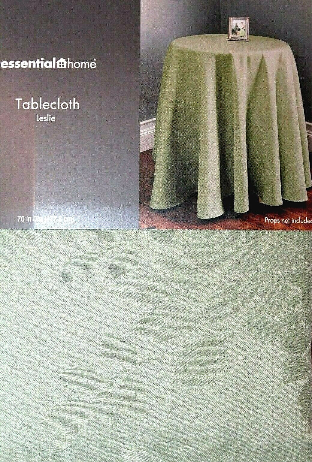 Essential Home Round Floral Tablecloth Leslie SAGE 70 in gallery