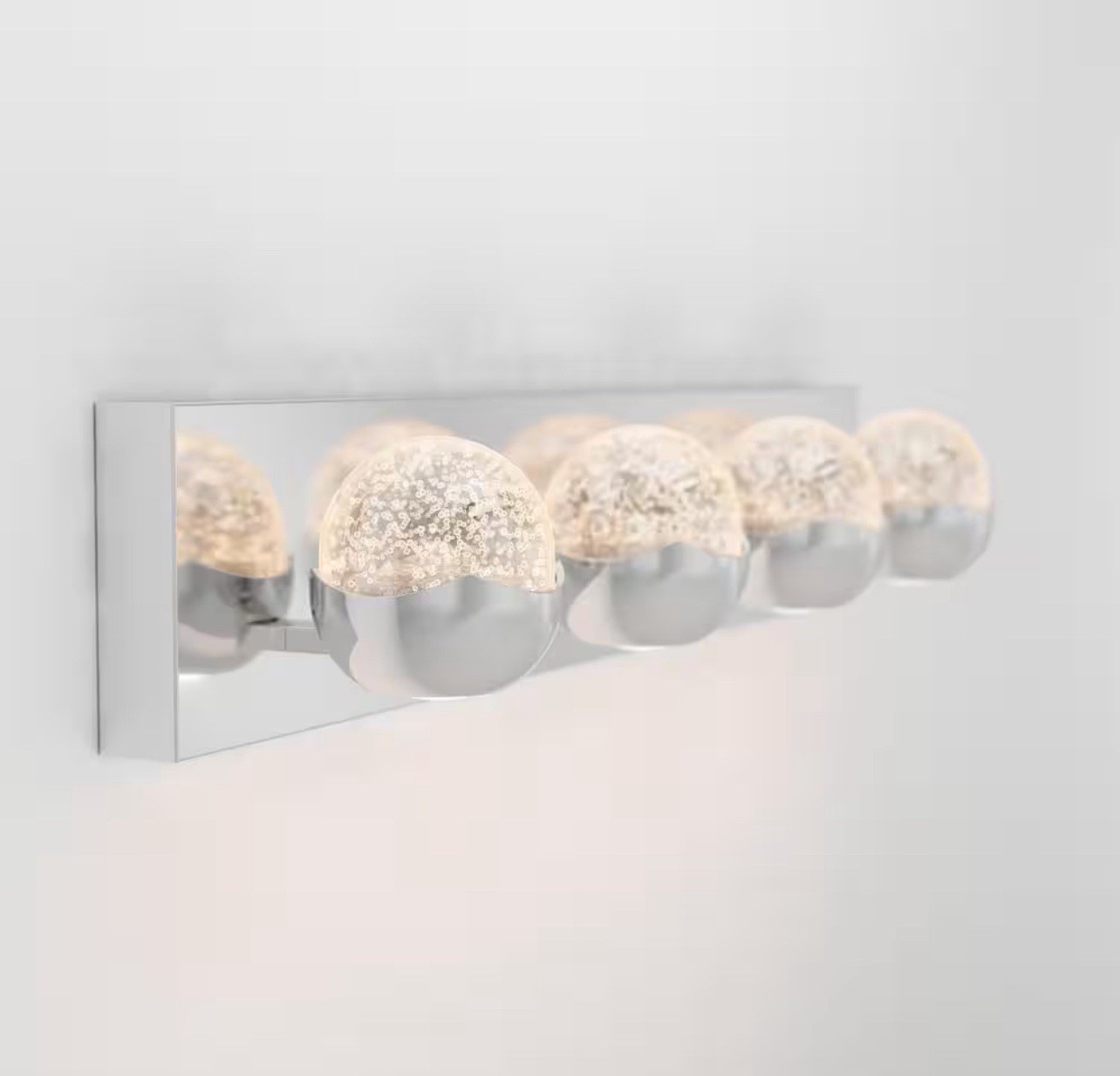 Artika Oracle 27" Chrome Integrated LED 5 CCT 4-Vanity Light Bar w/ Bubble Glass gallery