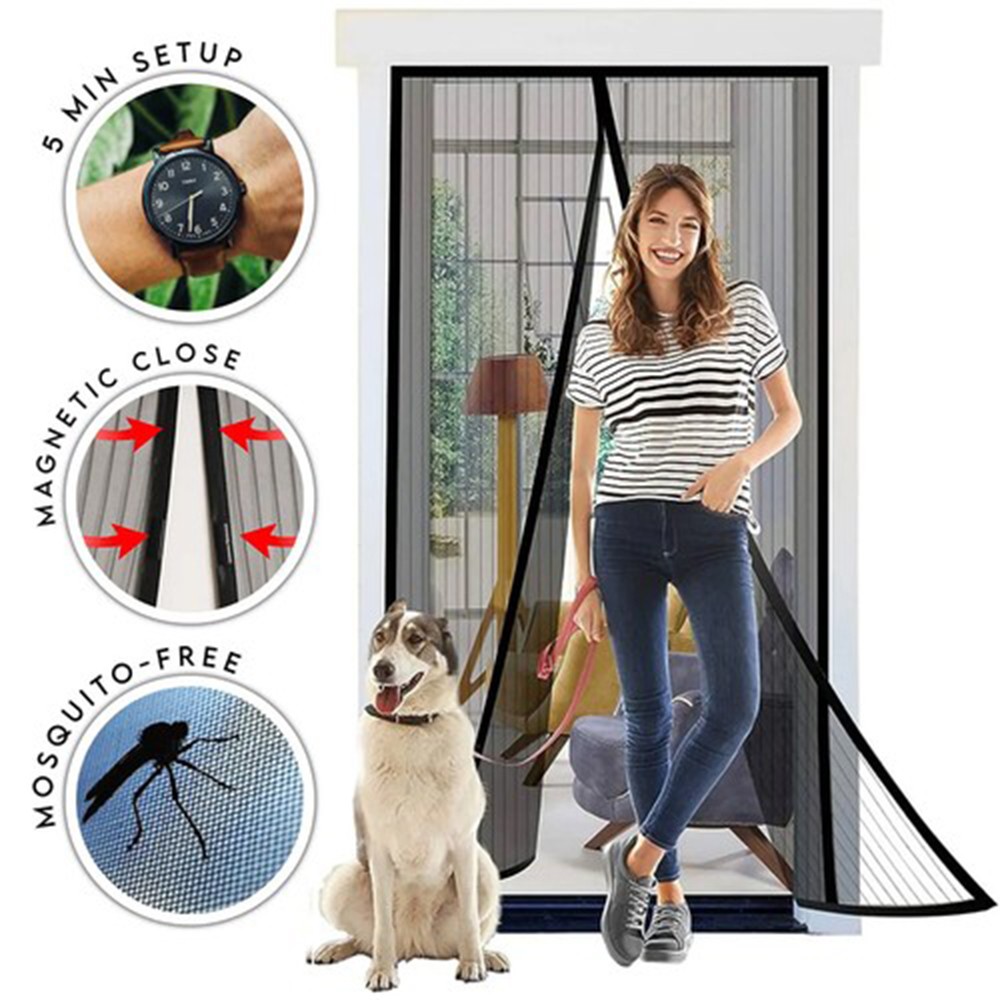 Magnetic Screen Door Mesh Curtain Durable Heavy Duty Mosquito Net Bug Hands Free gallery