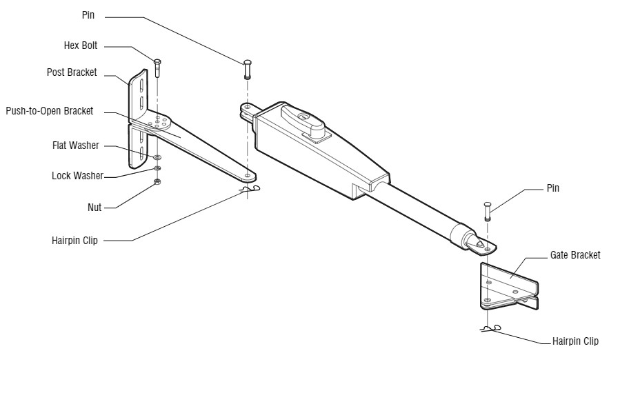 Liftmaster 50-19503 Push to Open Bracket per Arm LA400 LA412 Swing Gate Opener gallery