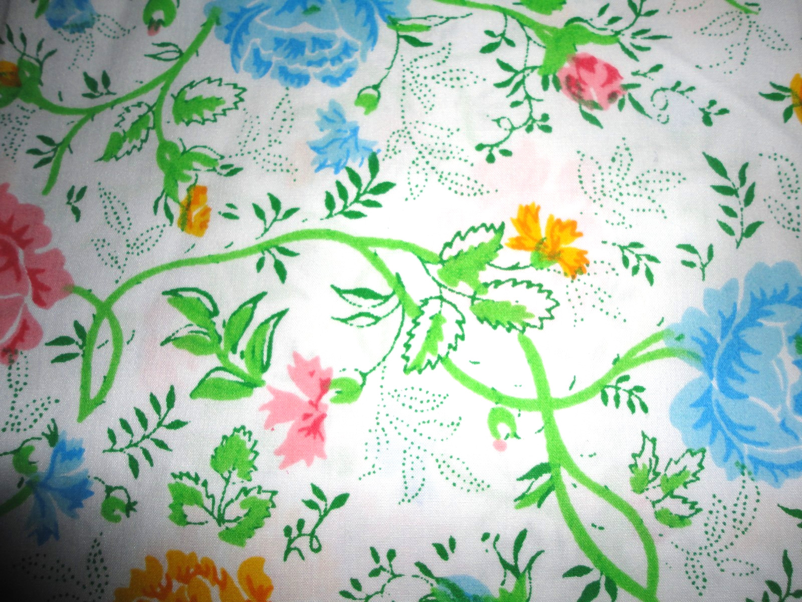 JC PENNEY SPRING BLOOM GREEN PINK BLUE FLORAL (1) FULL FLAT SHEET 81x96 gallery