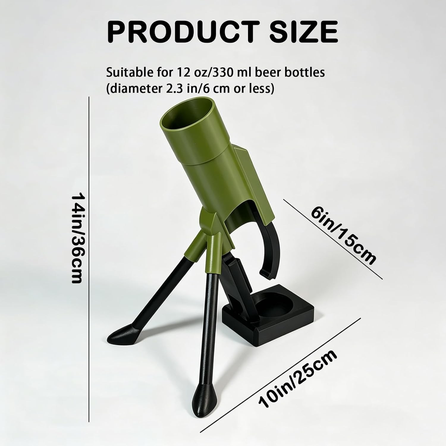 Mortar Bottle Opener For 12oz Bottles - Tactical Beer Cap Launcher - Fun Gift gallery