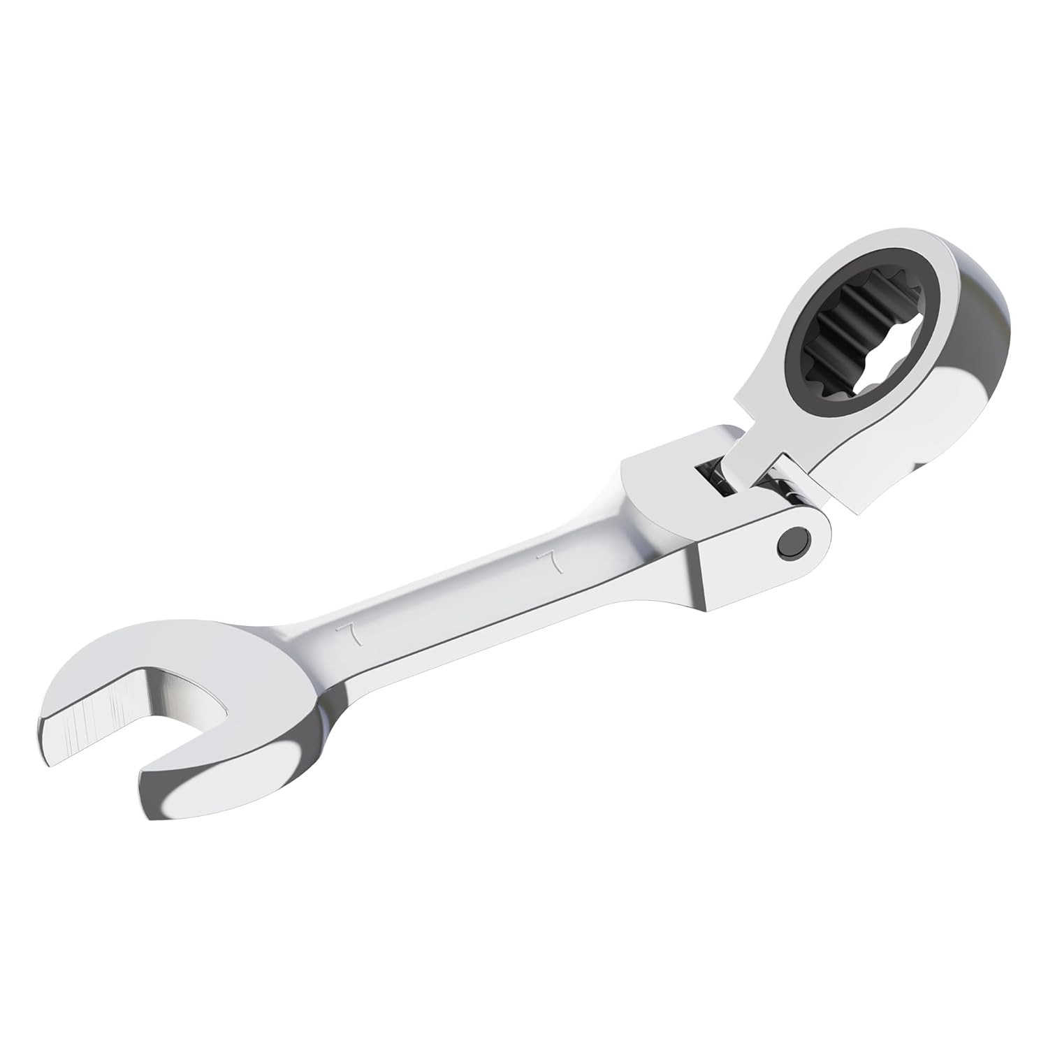 7mm Ratcheting Combination Wrench Flex Head Stubby Anti-slip 72 Teeth 12 Point gallery