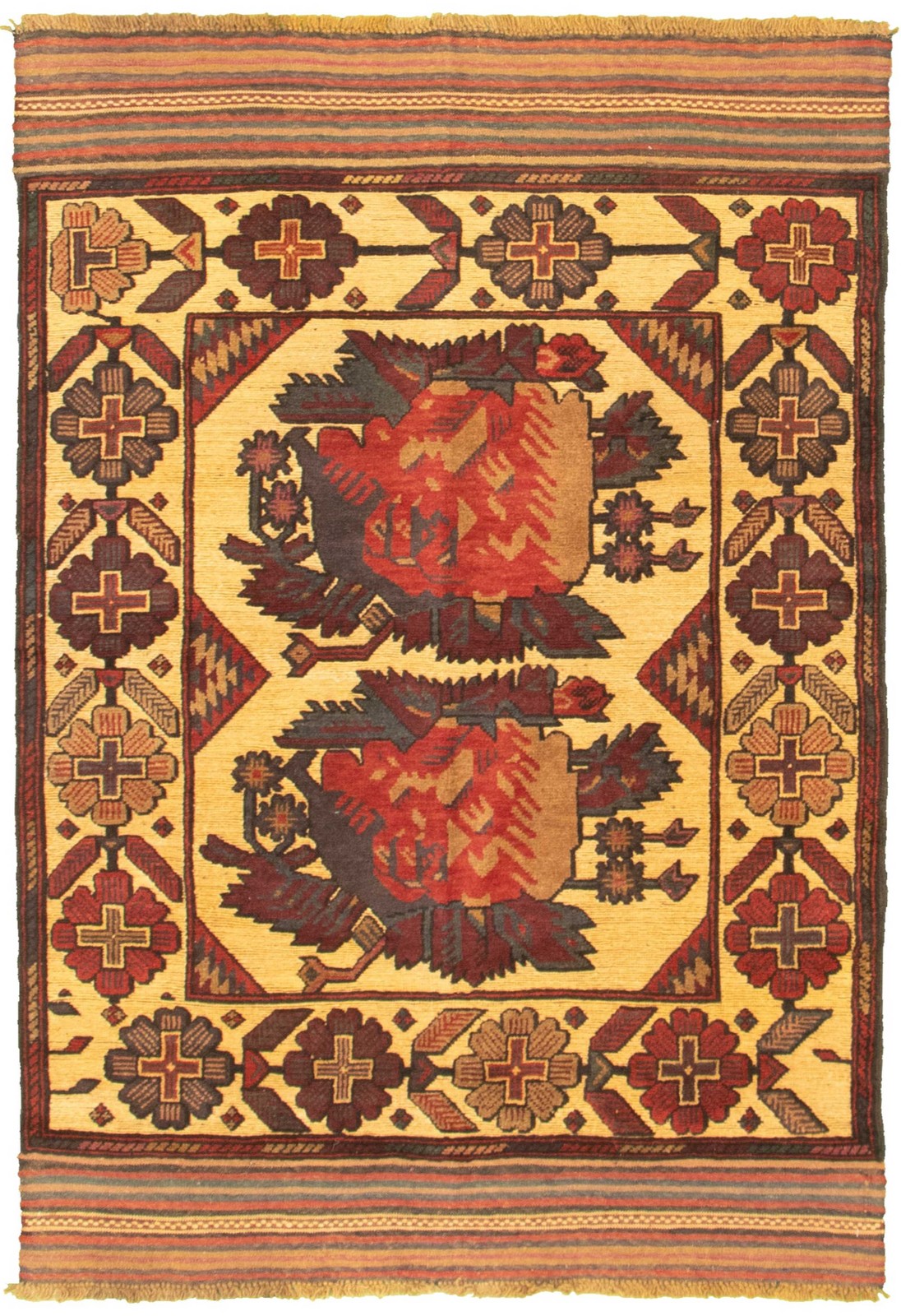Traditional Light Khaki Hand-knotted Oriental Carpet 4'0" x 5'10" Area Rug gallery