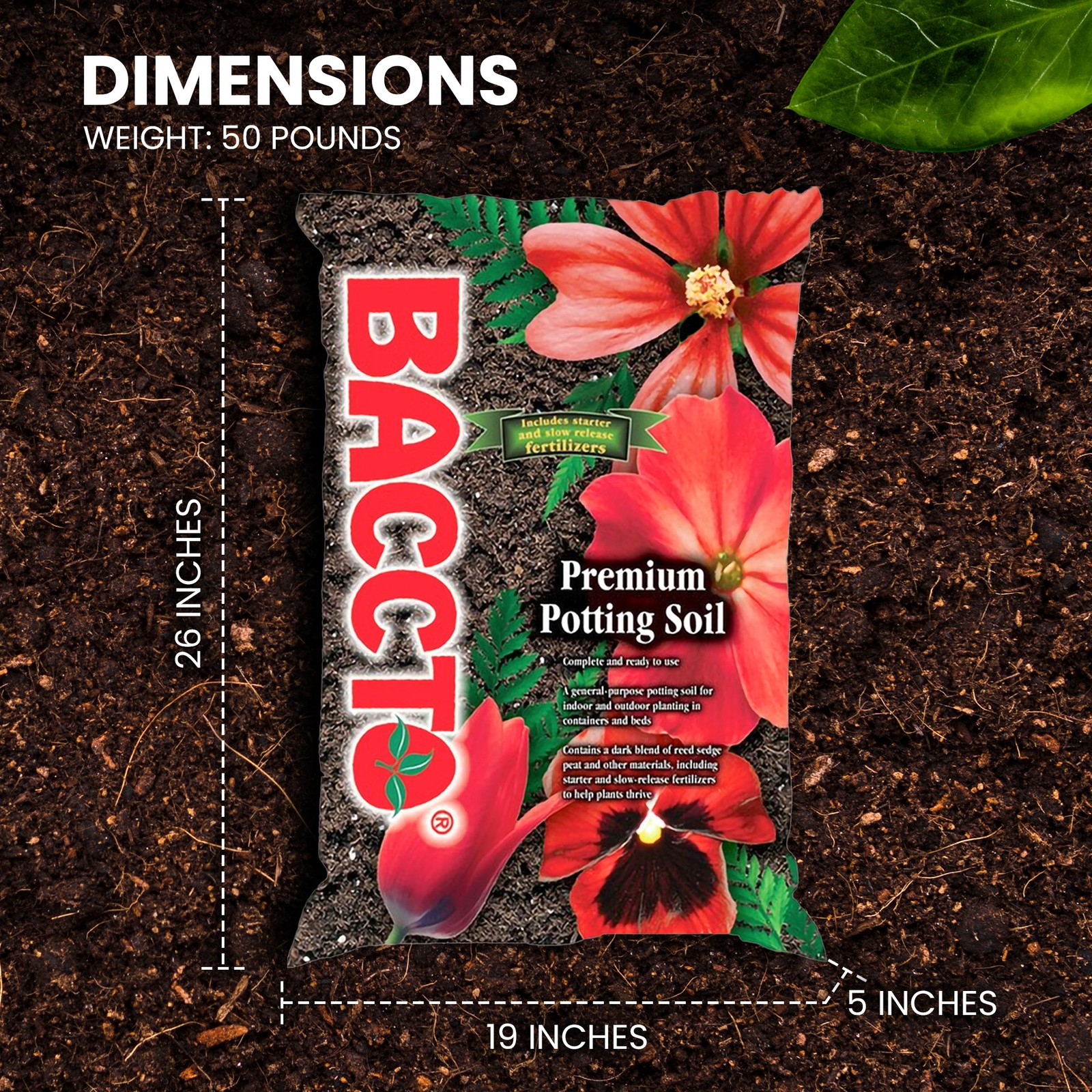 Michigan Peat All Purpose Premium Potting Soil w Perlite Fertilizer, 50 lb gallery