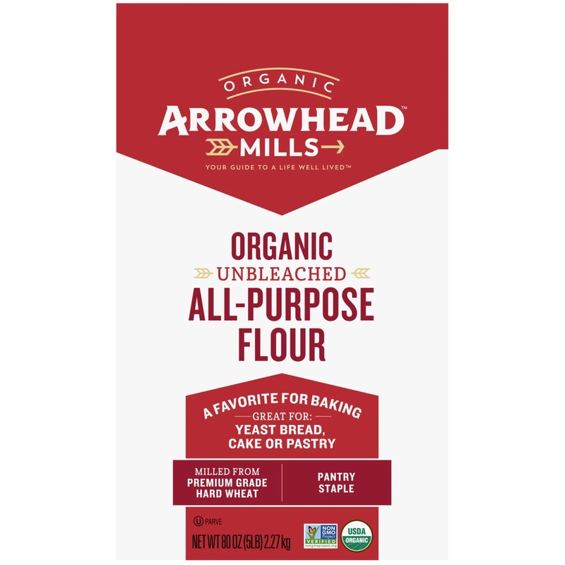 (3 pack) Arrowhead Mills Unbleached Organic All Purpose Flour, 5 lb Bag gallery