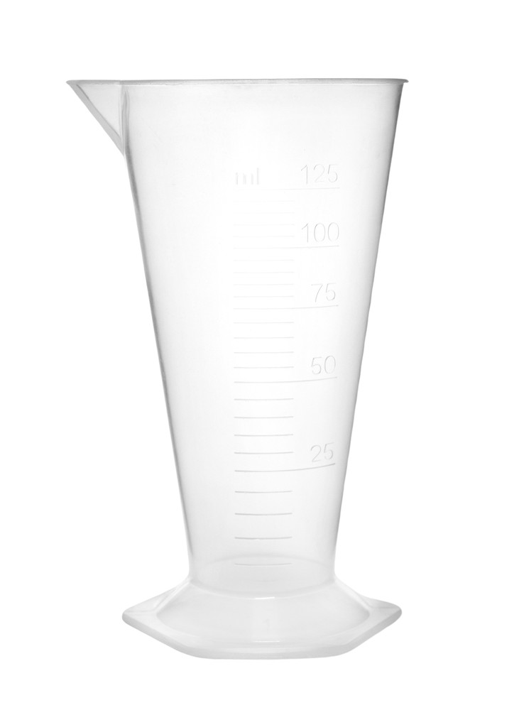 Conical Measure, 125ml - Polypropylene Plastic, Translucent - Eisco Labs