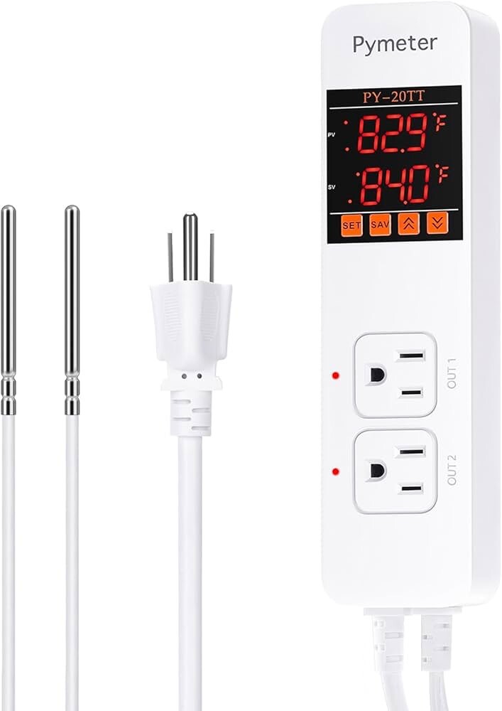 2 in 1 Digital Temperature Controller Dual Outlet Heat Mat Thermostat Reptile... gallery