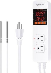 2 in 1 Digital Temperature Controller Dual Outlet Heat Mat Thermostat Reptile…