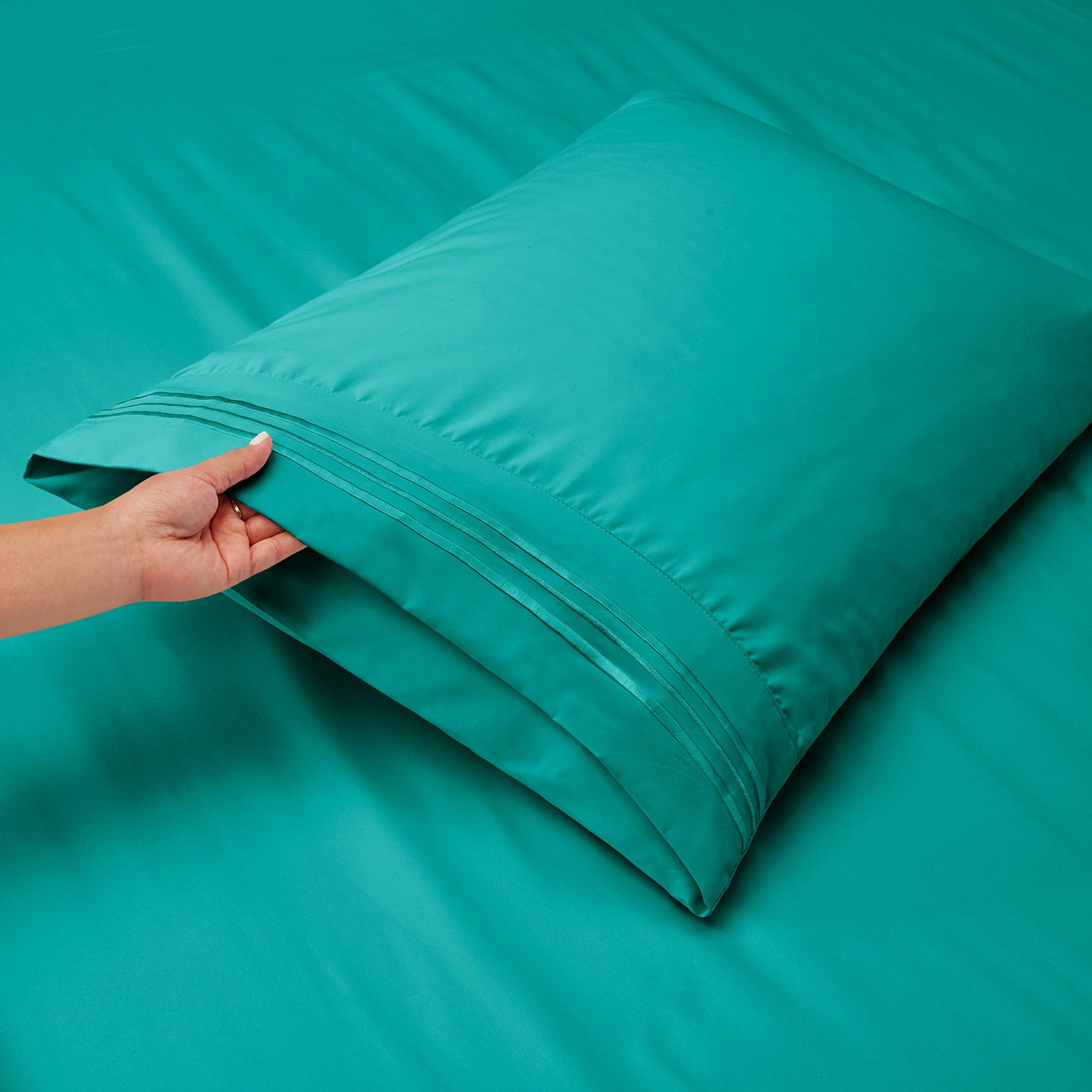 Flex Top King Sheets, 6 Piece Set - Hotel Luxury Sheets for Top Split King Be... gallery