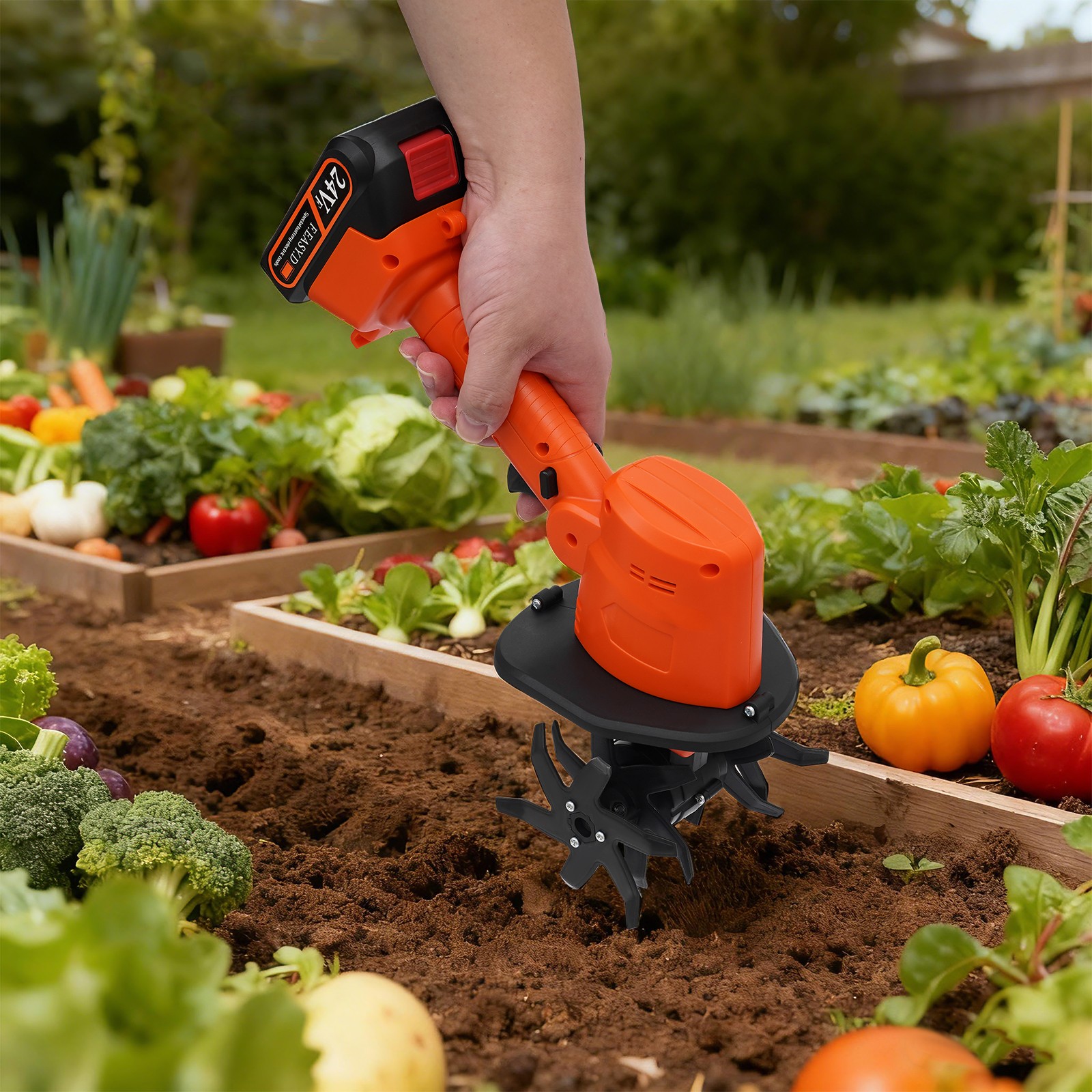 Mini Tiller Cultivator, Lightweight Electric Handheld Tilling Machine, Tiller Cu gallery