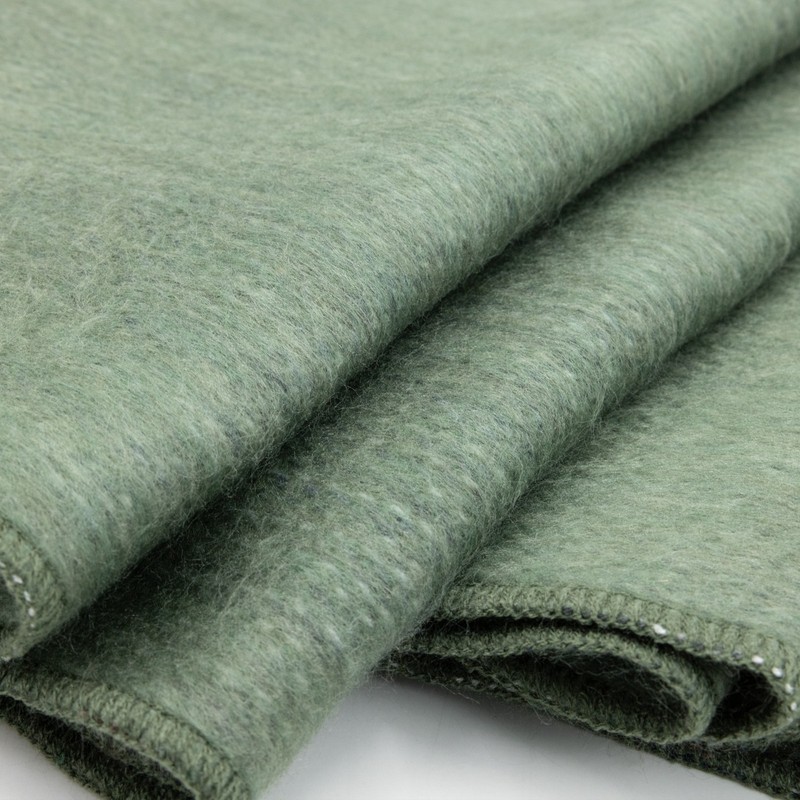 DOUBLE DENSITY ALPACA WOOL BLANKET THROW | QUEEN SIZE | SOFT & WARM – SAGE GREEN gallery