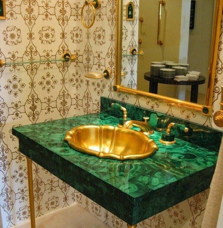 Malachite Stone Counter Slab, Kitchen Cosnole Counter Slab Top, 24"x12" Decors gallery