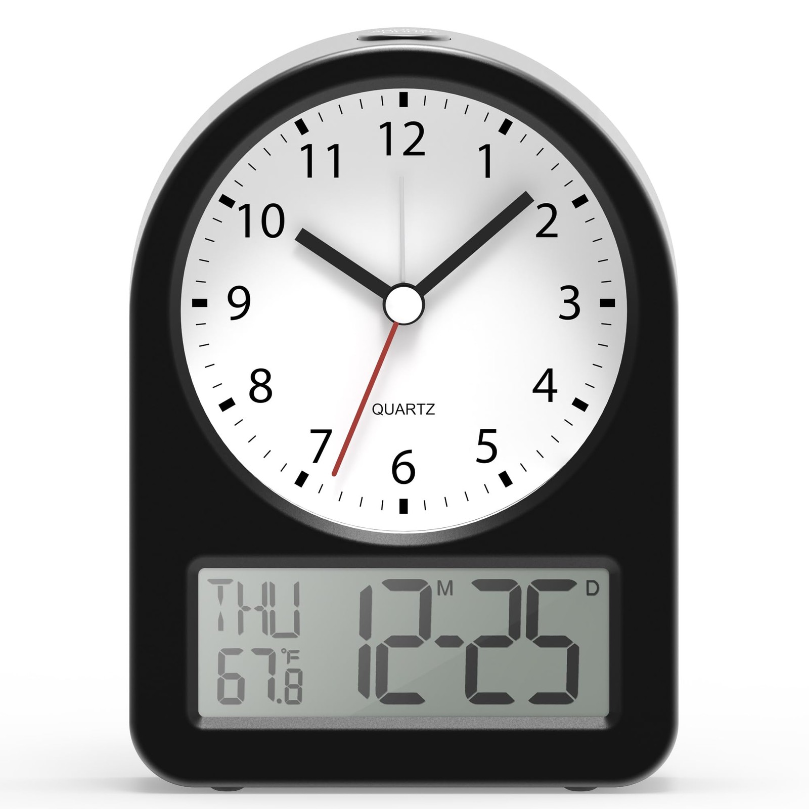 ® 4" Analog Digital Alarm Clock, Battery Operated Desk Clock, Table Clock wit... gallery