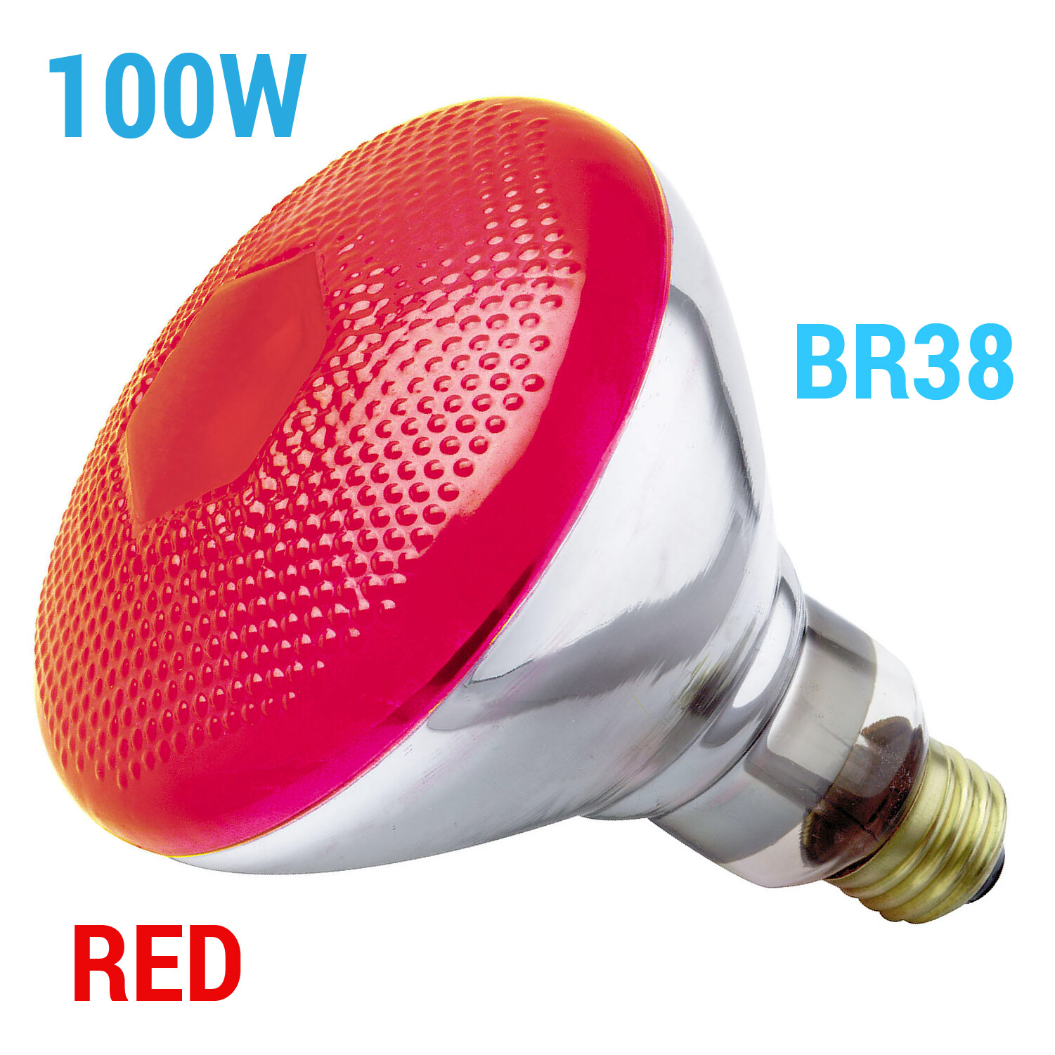 Satco S4424 RED Reflector Bulb Floodlight 100W BR38 120V Medium E26 Base 100BR38 gallery