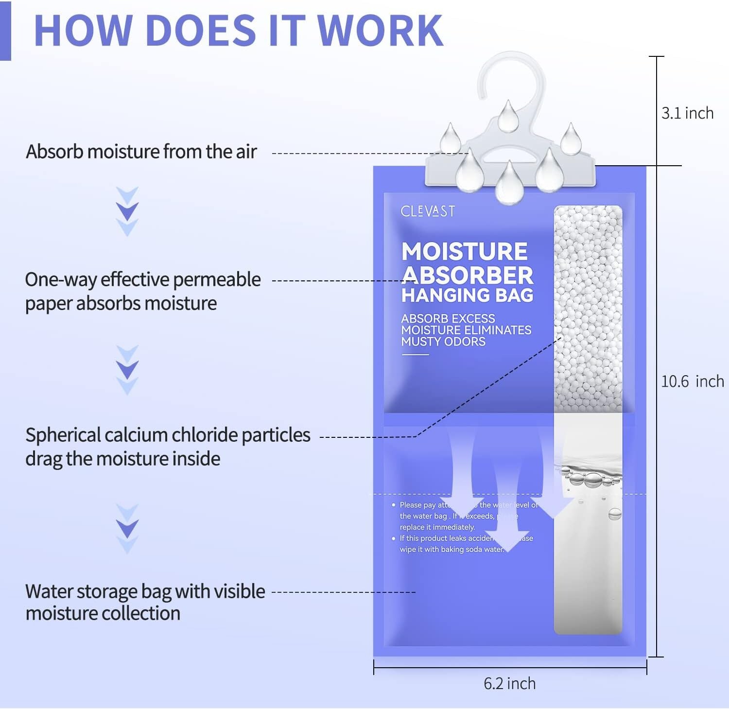 Moisture Absorbers Packets 10 Pack, Dehumidifier Bags for Closet, Unscented Hang gallery