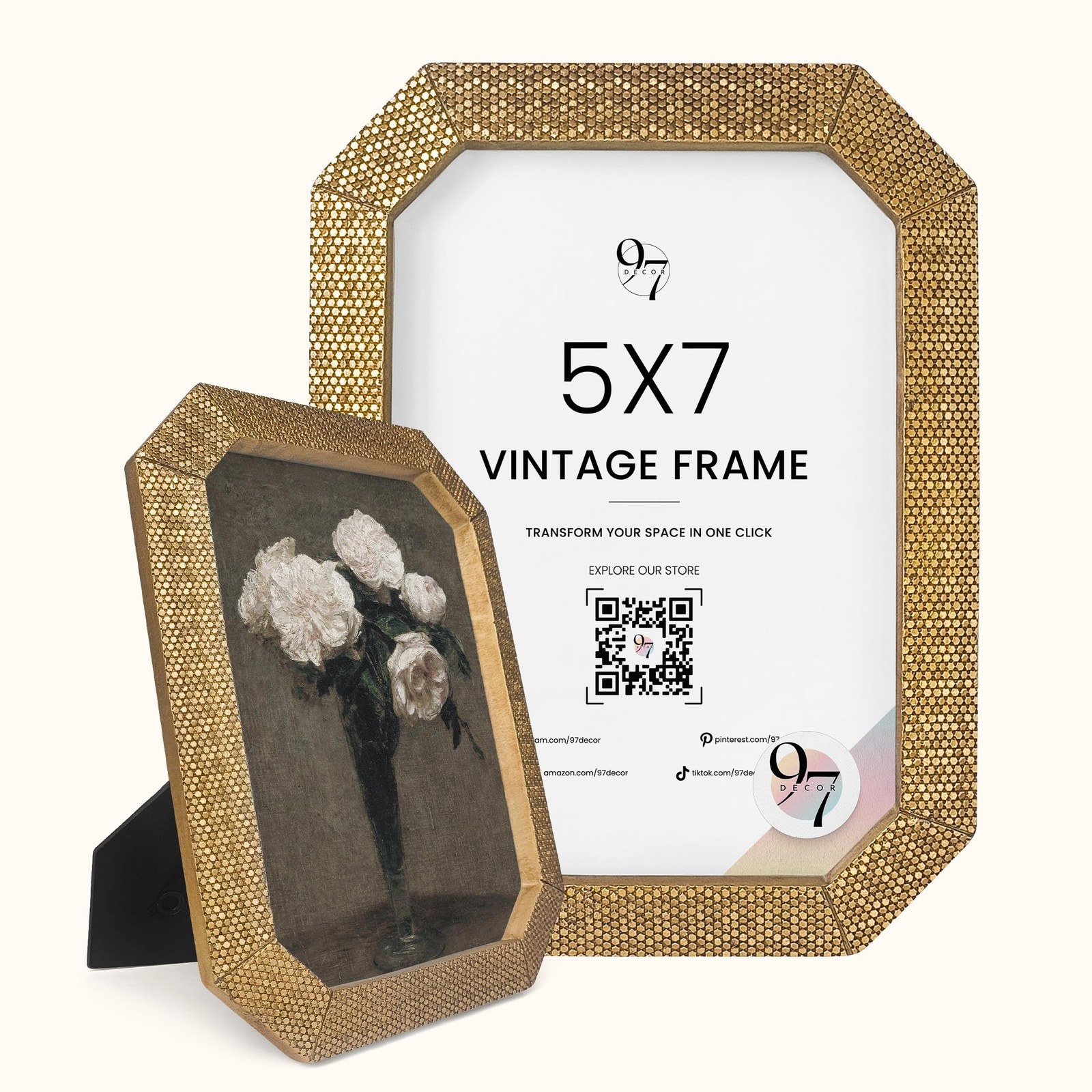 5X7 Vintage Picture Frame - 5X7 Picture Frame Antique, Ornate Gold Frames 5X7In, gallery