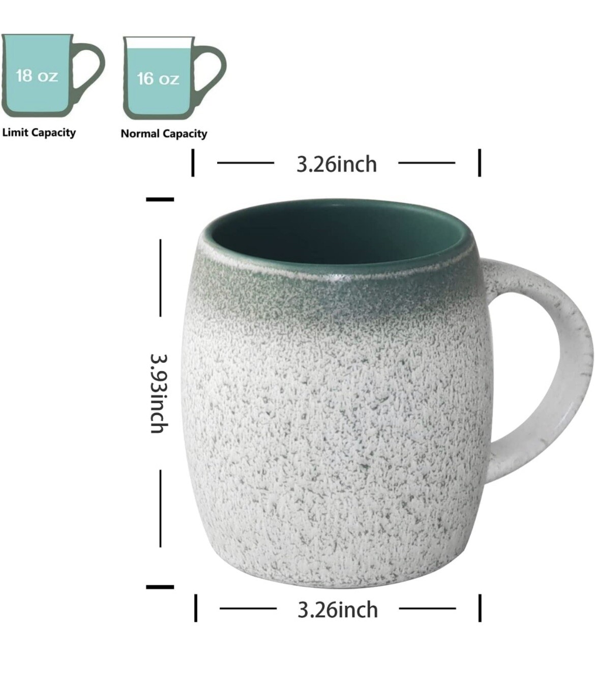 18 oz Large Pottery Coffee Mug , Round mouth Big Tea Cup (8Rt) gallery