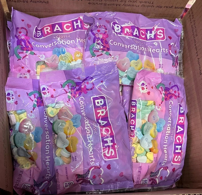 BRACH'S /Classic Conversation Hearts / LOT of (6) 10oz Bags/🩷Exp. 7/27 + 9/27🩷 gallery