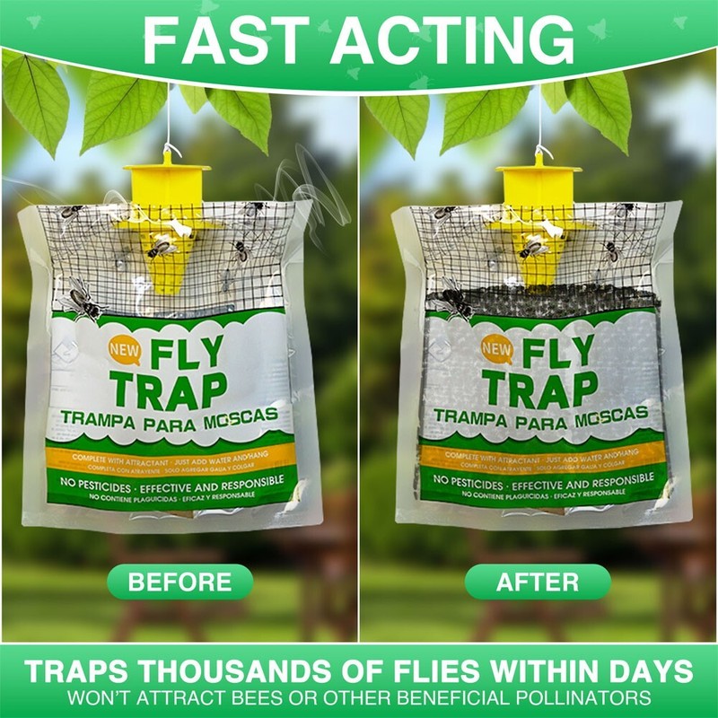 10 pack Outdoor Fly Traps Bundle - Disposable, Hanging Outdoor  gallery