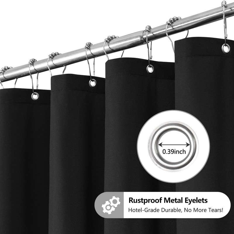 Soft Microfiber Ruffle Shower Curtain with Waterproof TPU Backed, French Coun... gallery